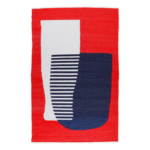 Red Blue White Cotton Rug