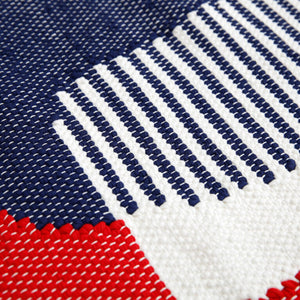 Red Blue White Cotton Rug